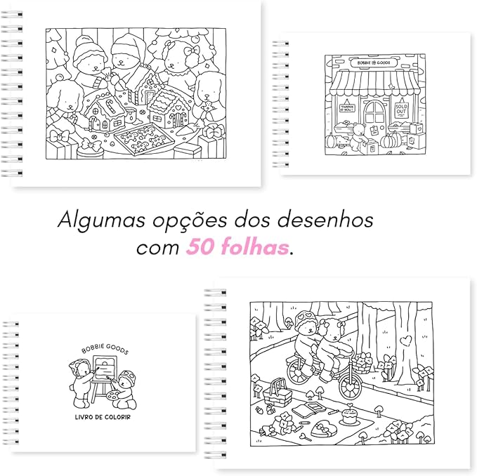 Livro de Colorir Bobbie Goods 50 Folhas Pink