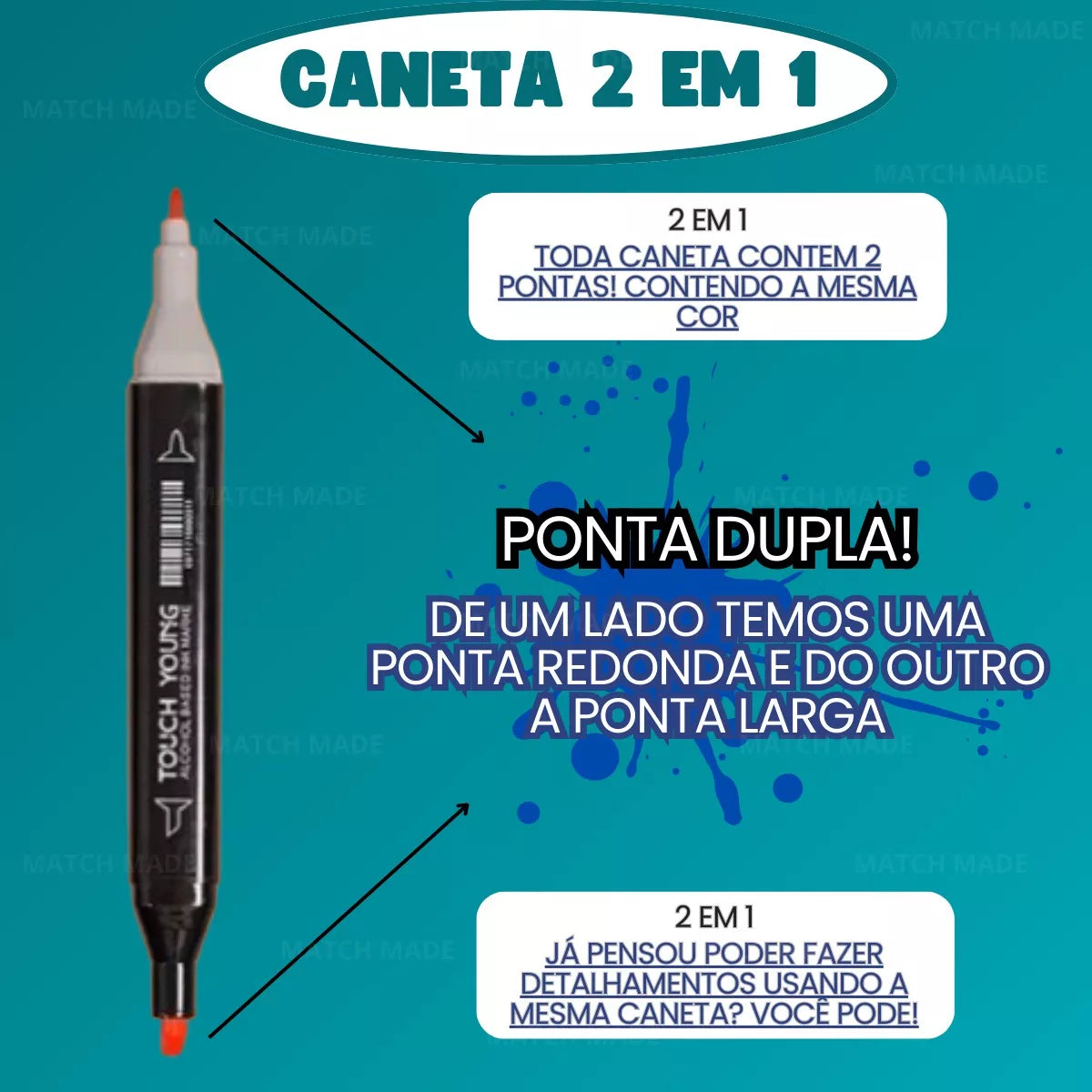 Kit Livro De Colorir + 48 Canetinhas Ponta Dupla