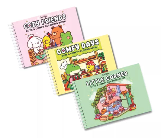 Kit Com 3 Livro De Colorir - Comfy Days - Cozy Friends E Little Corne